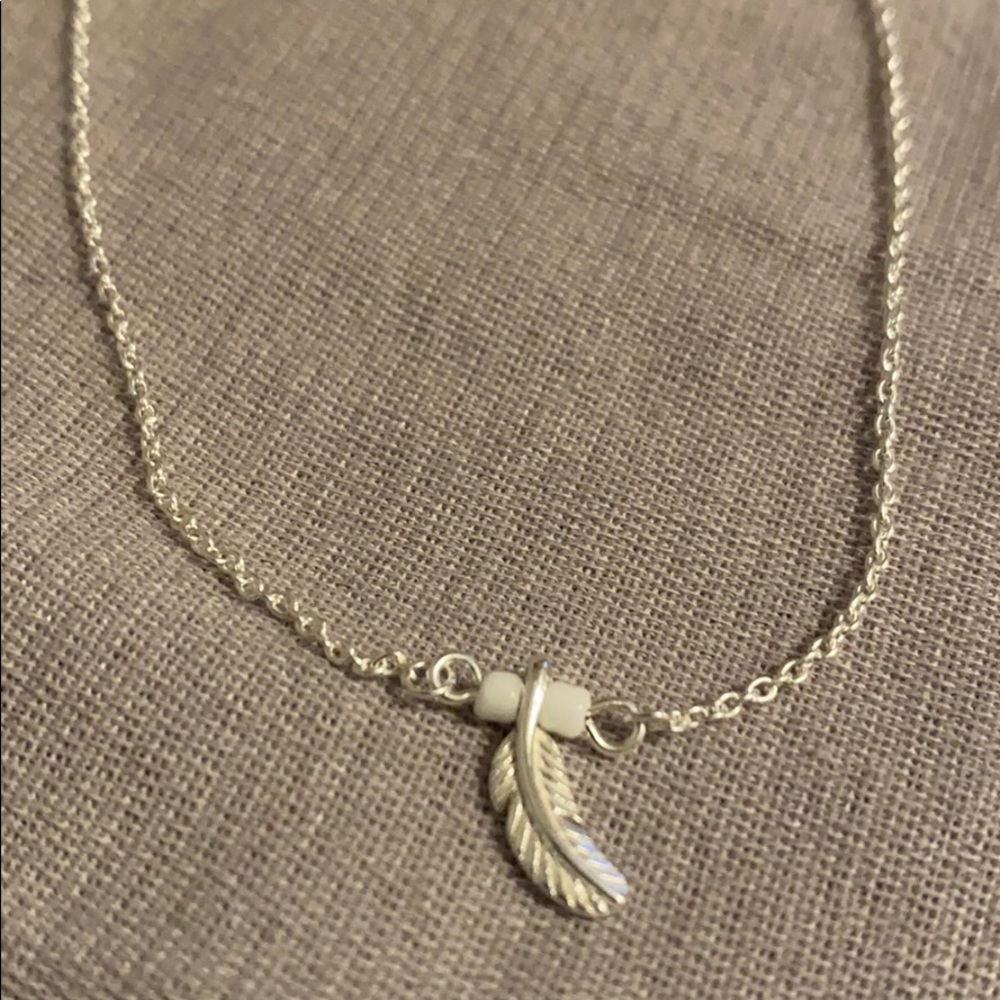 Sterling silver feather anklet 9”-9.75”
